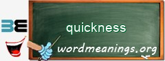 WordMeaning blackboard for quickness